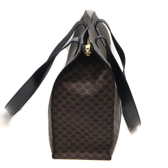Celine Macadam Tote Bag Brown Black Leather - Picture 3 of 9